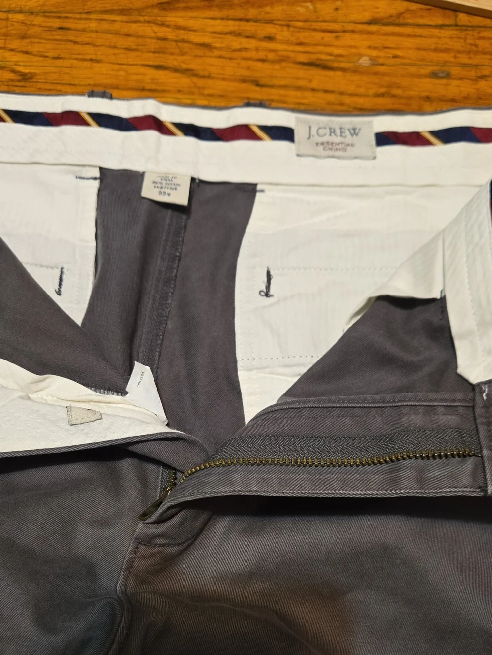 J.Crew Essential Pants Mens 33x32 Gray 100% Cotton Chino Straight Leg Casual